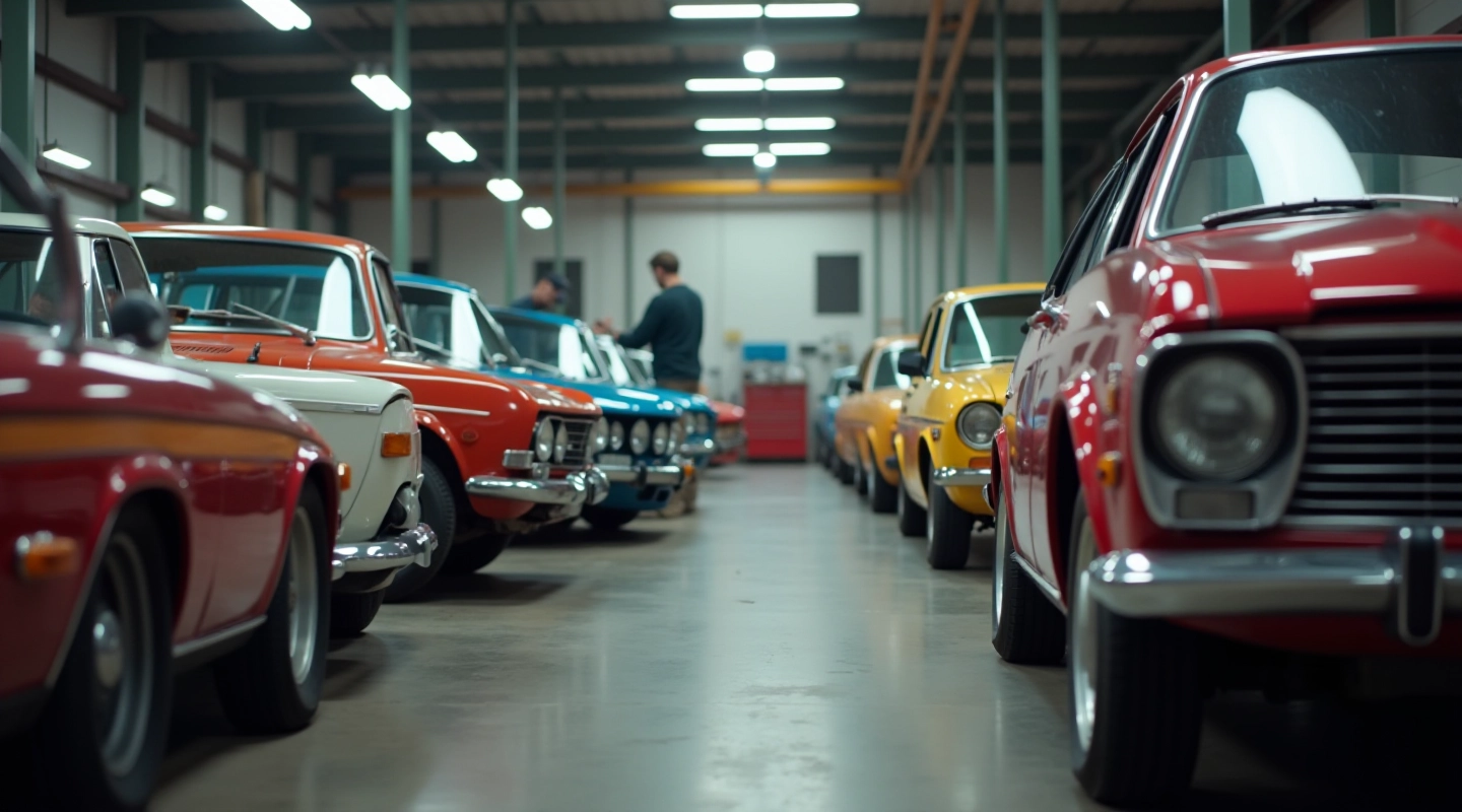 Retro automobiliai restauravimo dirbtuvėse — rylayn UAB
